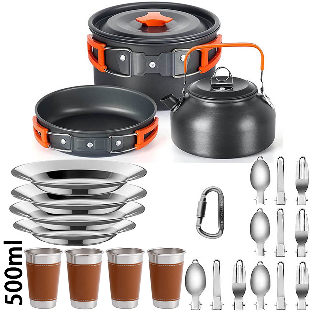 Camping Cooking Equipment Bag - Outdoor camping cooking set, non stick