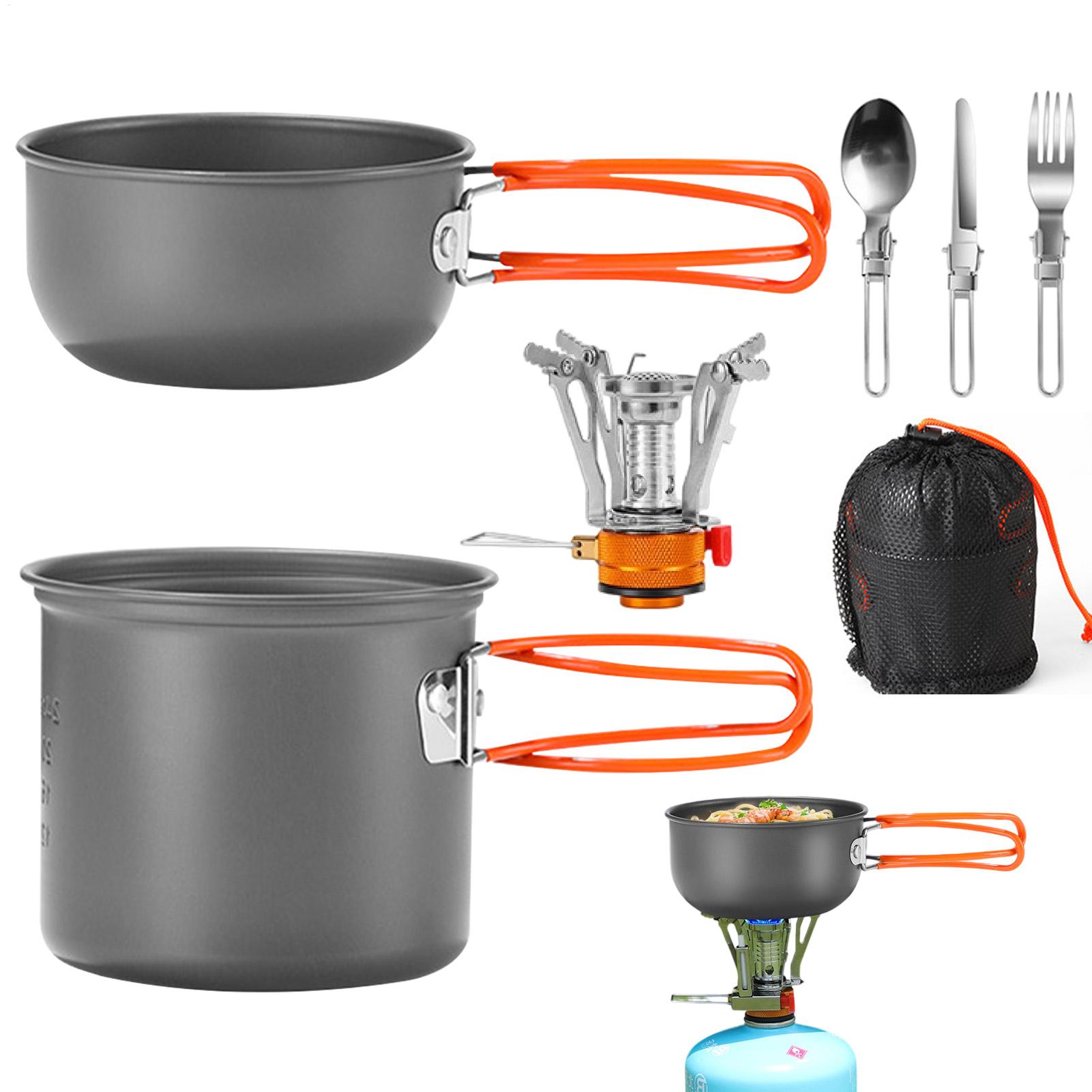 Camping Cooking With Gas - Portable Camping Cookware Set Outdoor Pot