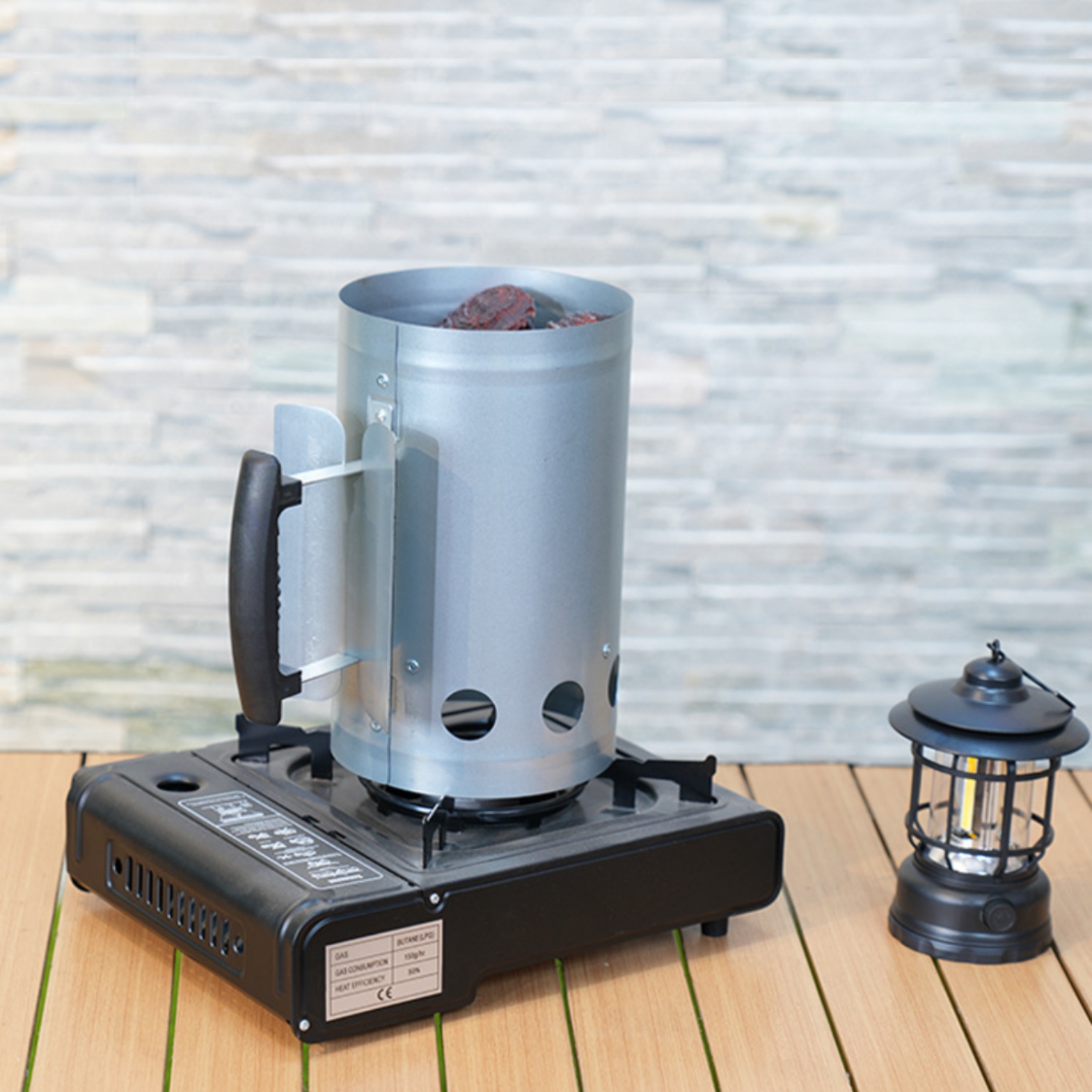 Charcoal Chimney Starter - Charcoal Chimney Starter Cylindrical BBQ Chimney