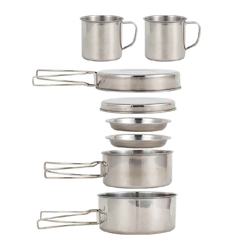 8pcs/Set Camping Cookware Mess - огляд і ціна Camping Cooking Set Compact