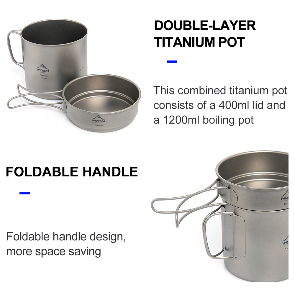 Widesea Ultralight Titanium Ca - огляд і ціна Camping Cooking Set Compact