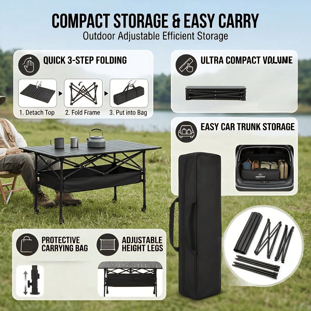 Portable Height-Adjustable Fol - огляд і ціна Camping Cooking Equipment Bag