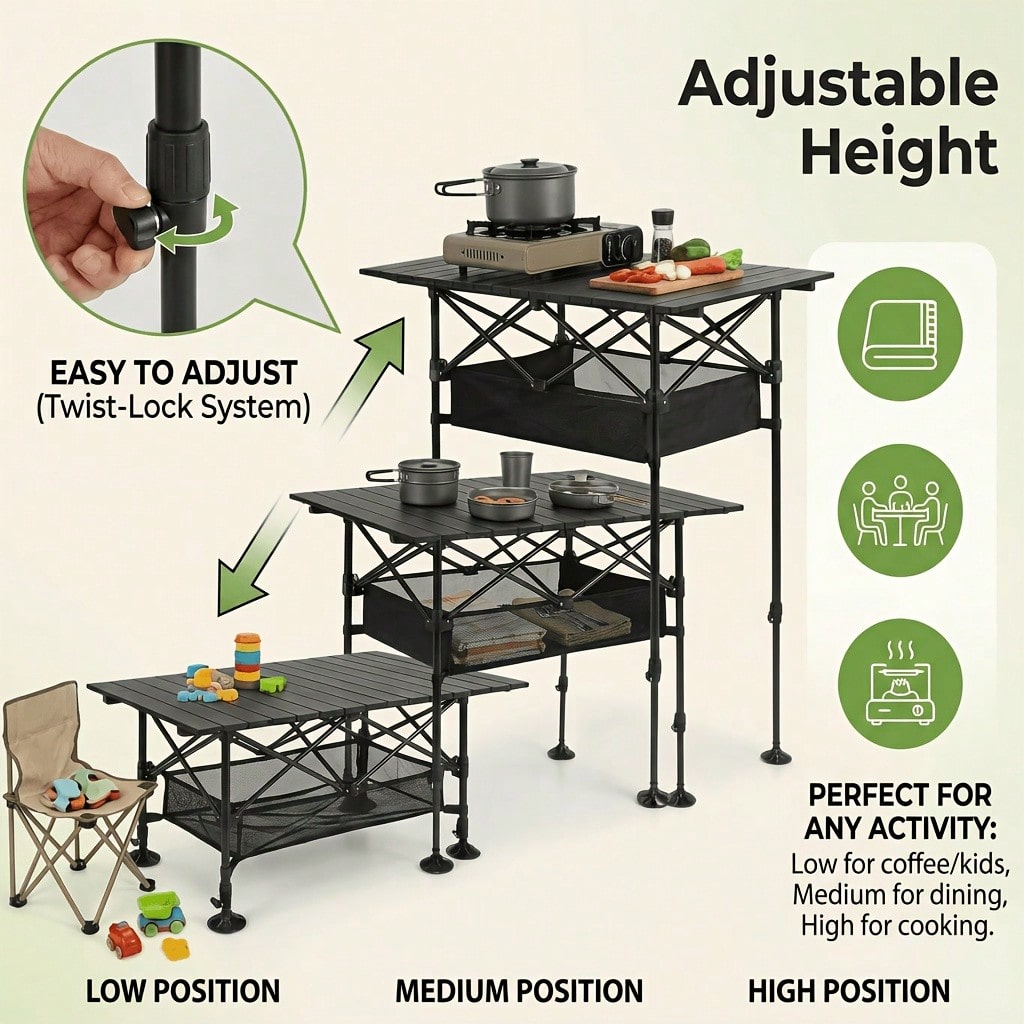 Portable Height-Adjustable Fol - огляд і ціна Camping Cooking Equipment Bag