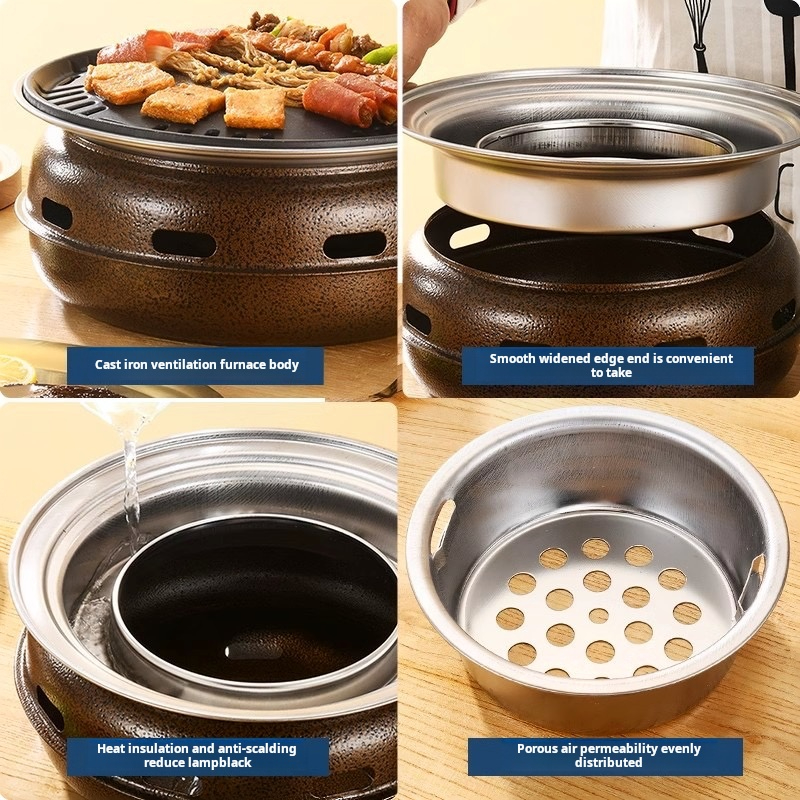 Korean Style Round BBQ Grill P - огляд і ціна Camping Cooking Set Compact