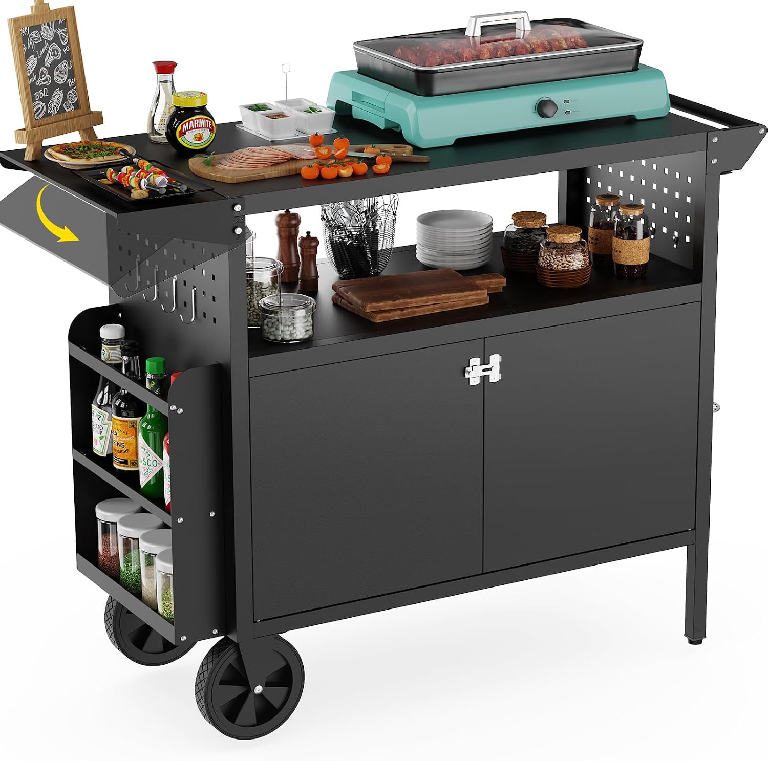 Outdoor Grill Cart Table With  - огляд і ціна Camping Cooking Area