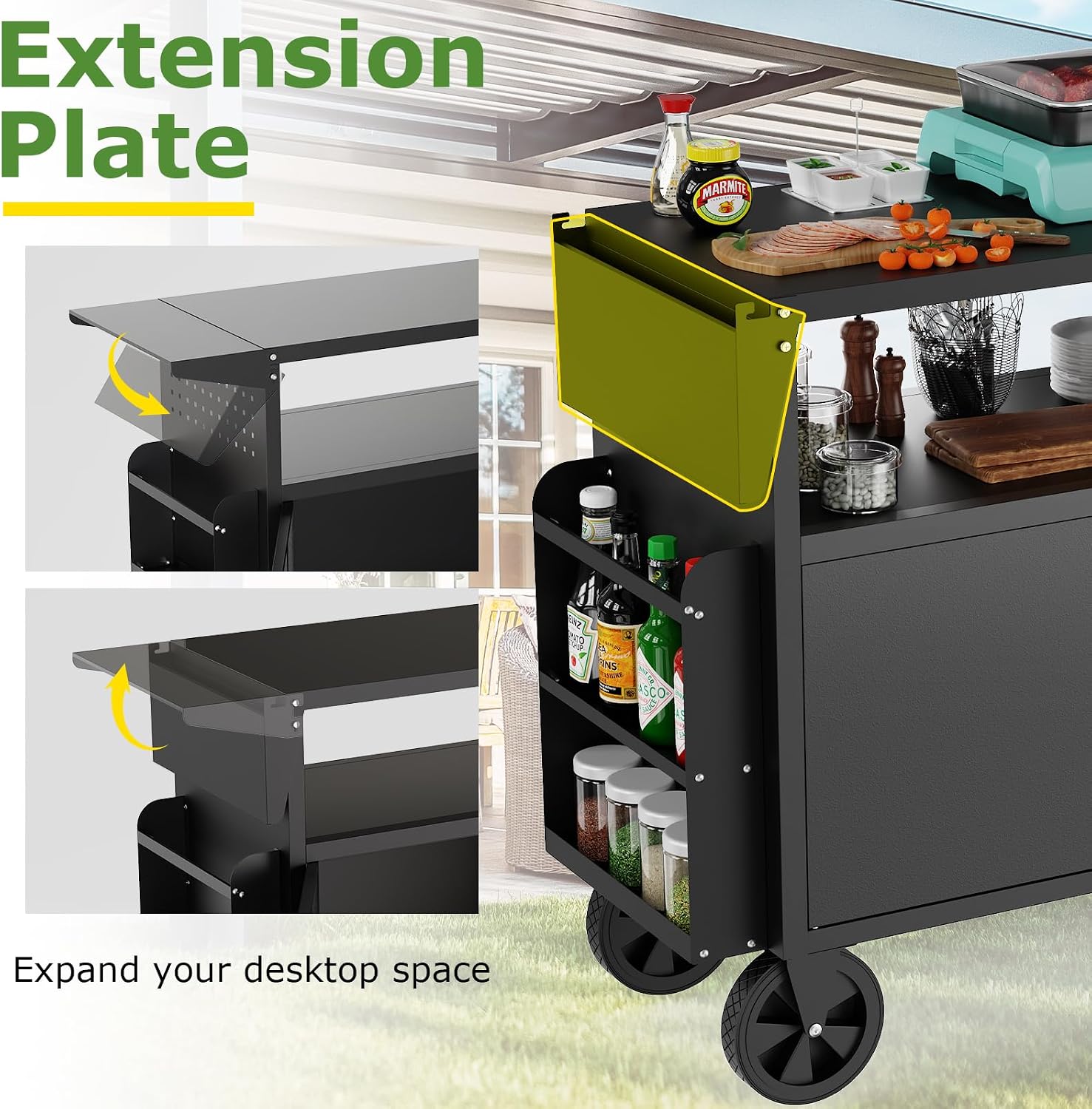 Outdoor Grill Cart Table With  - огляд і ціна Camping Cooking Area