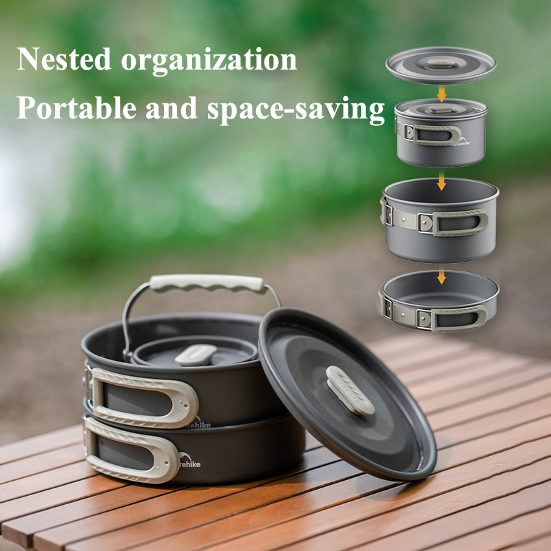 Naturehike Camping Pot Set 4-7 - огляд і ціна Camping Cooking Set 2 Person