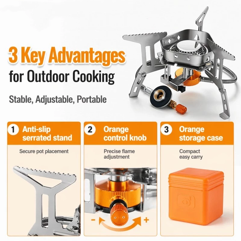 Three-Head Gas Stove Portable  - огляд і ціна Camping Cooking Hardware