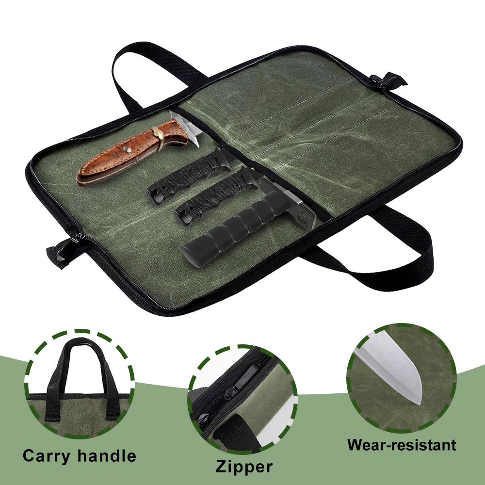 Waxed Canvas Knife Roll Bag Mu - огляд і ціна Camping Cooking Rack