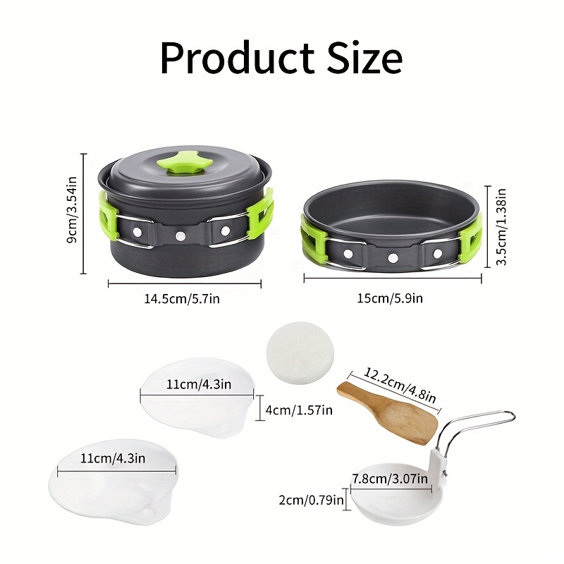 Portable 1-2 Person Camping Co - огляд і ціна Camping Cooking Set 2 Person