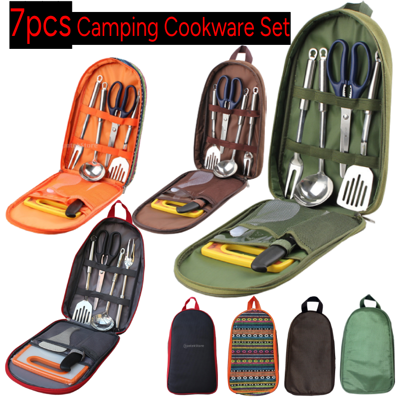 7pcs Camping Kitchen Utensil S - огляд і ціна Camping Cooking Equipment Bag