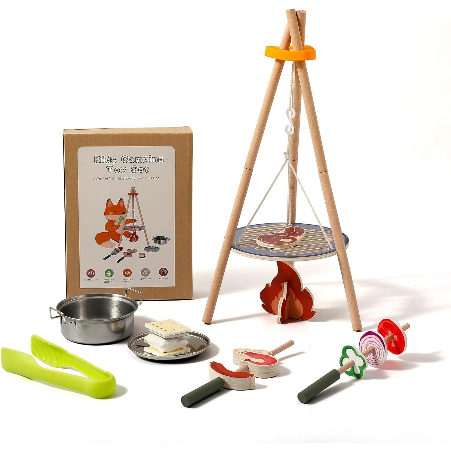 Wooden Kids Camping Toy Set Ca - огляд і ціна Camping Cooking With Kids