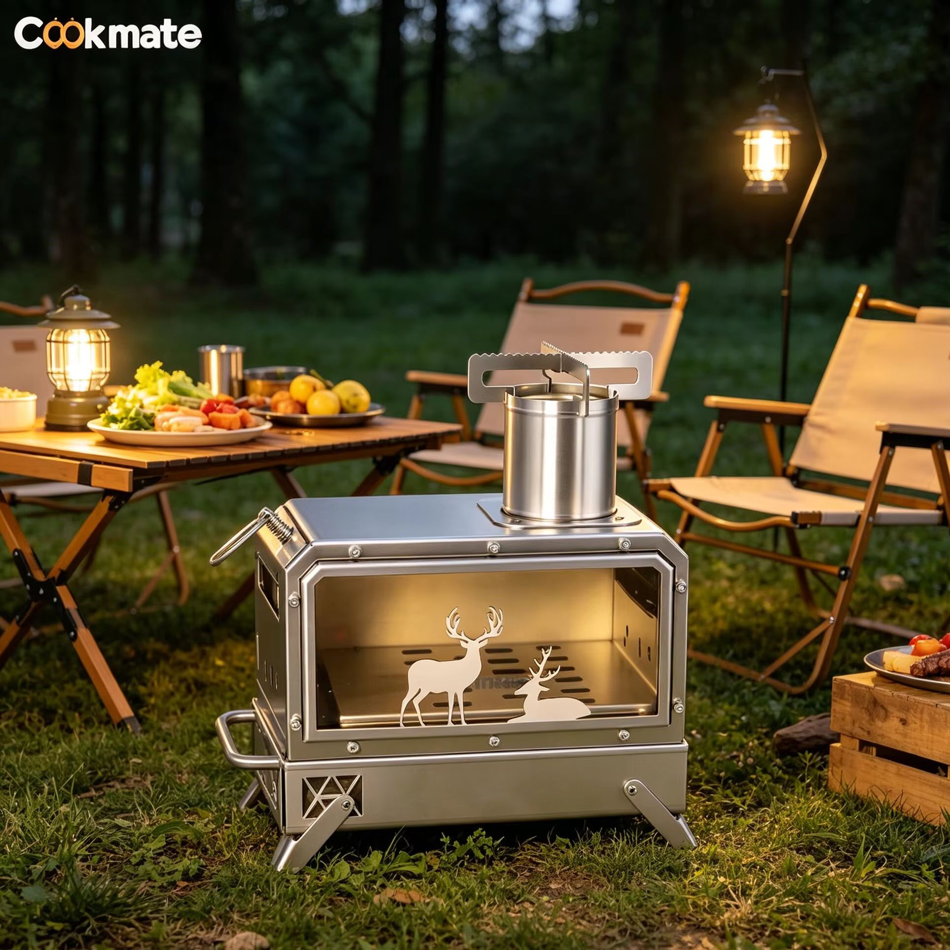 Stainless steel folding firewo - огляд і ціна Camping Cooking Area
