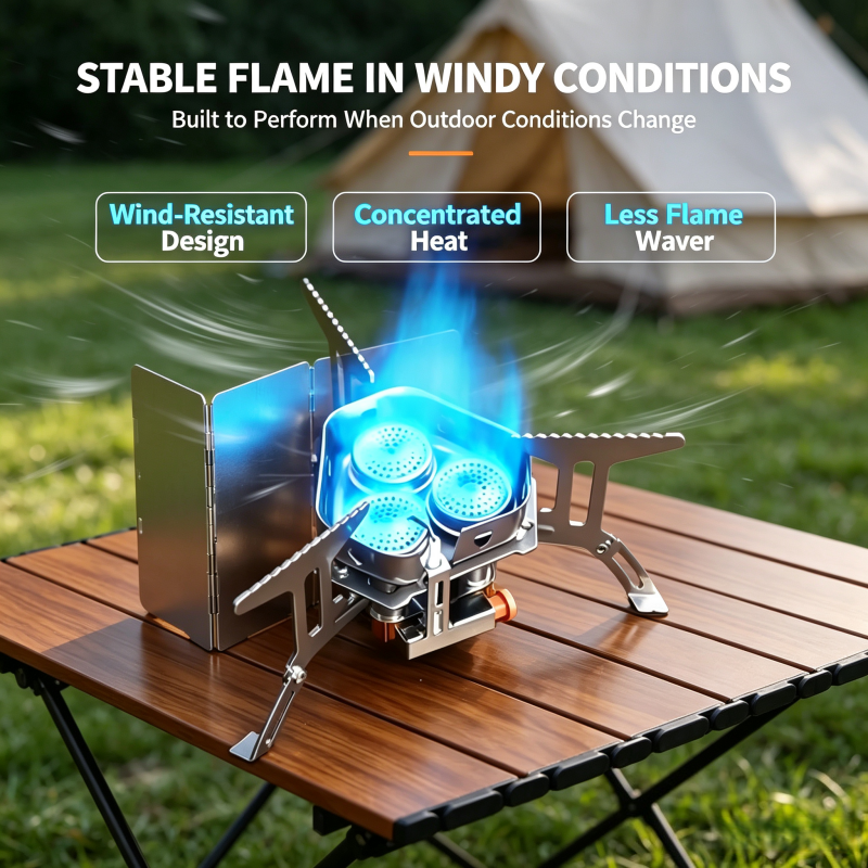 Portable 3-Burner Gas Stove, F - огляд і ціна Camping Cooking Heater