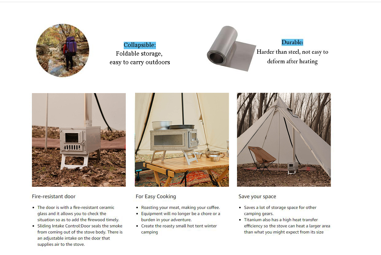 Wood Heater Stove Portable Ten - огляд і ціна Camping Cooking Heater
