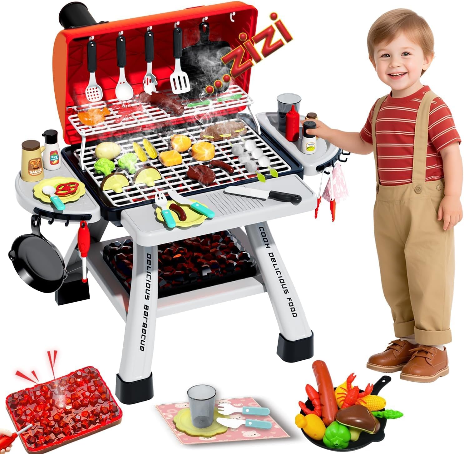 Kids BBQ Grill Playset Play Ki - огляд і ціна Camping Cooking With Kids