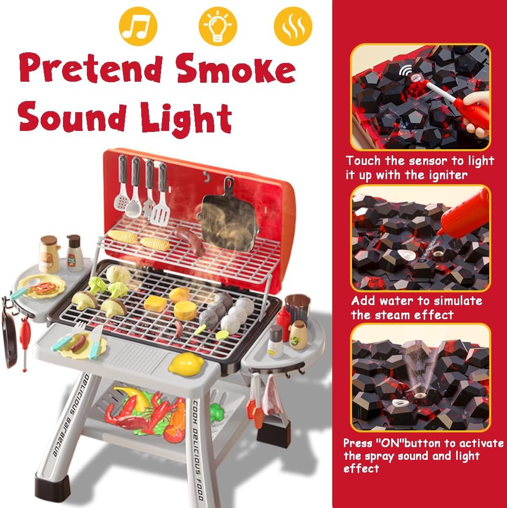 Kids BBQ Grill Playset Play Ki - огляд і ціна Camping Cooking With Kids