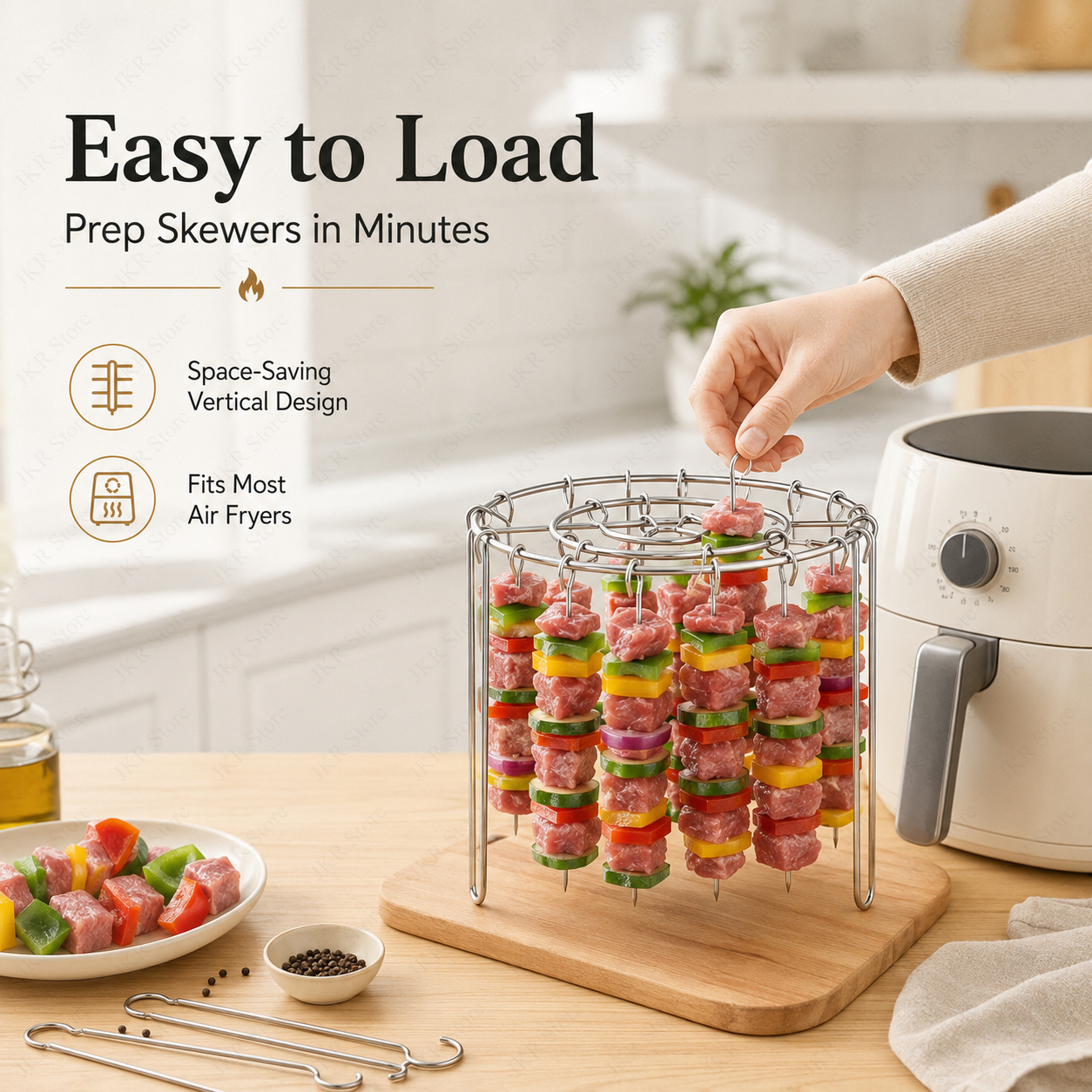 Vertical BBQ Skewer Stand Stai - огляд і ціна Camping Cooking Rack