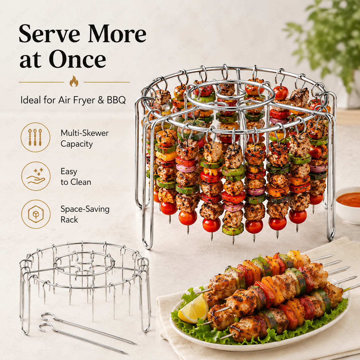 Vertical BBQ Skewer Stand Stai - огляд і ціна Camping Cooking Rack