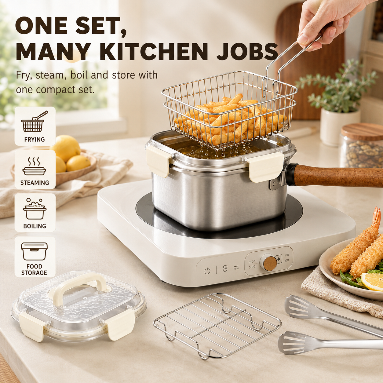 Uwhise Square Fryer Pot Stainl - огляд і ціна Camping Cooking With Gas