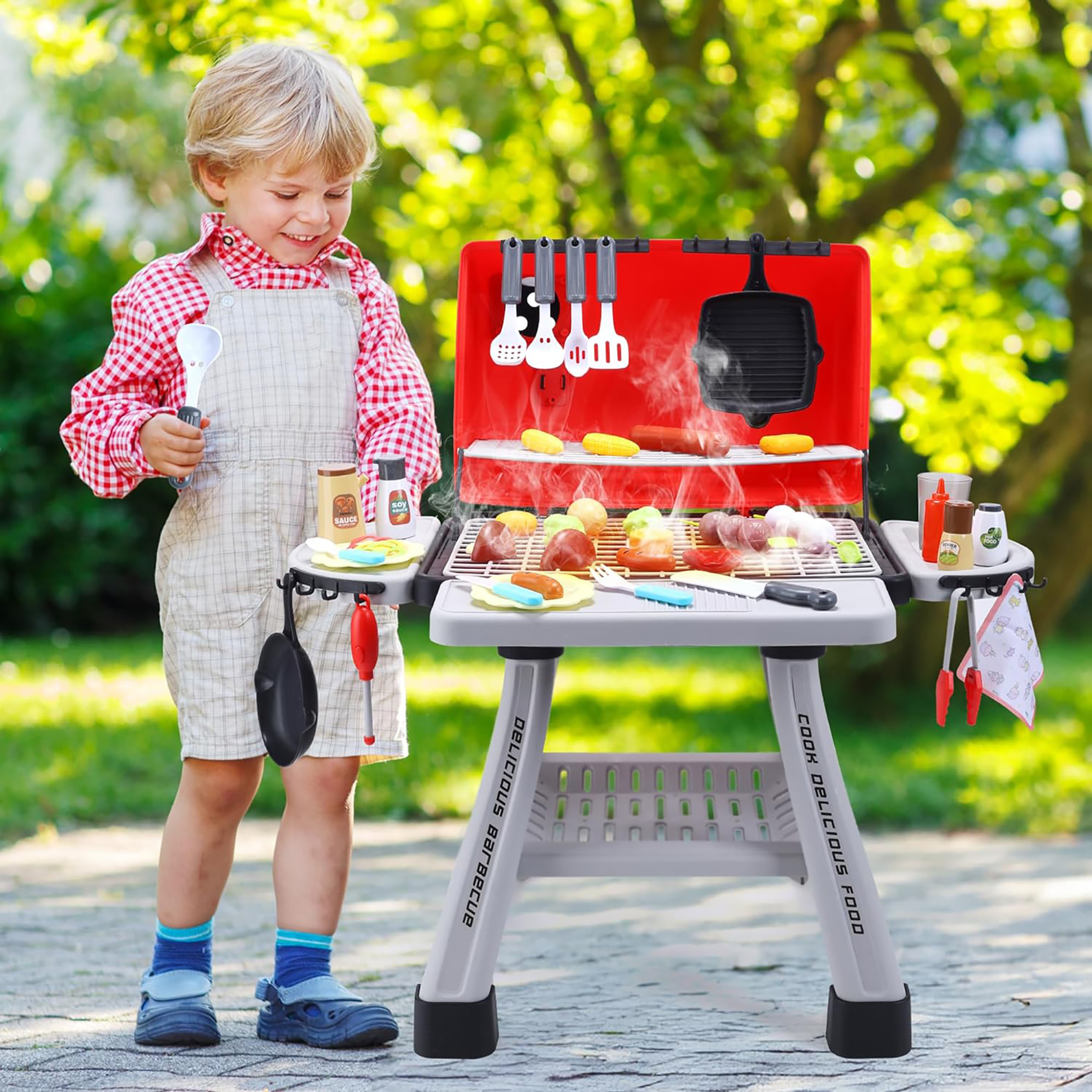 Kids BBQ Grill Playset Play Ki - огляд і ціна Camping Cooking With Kids