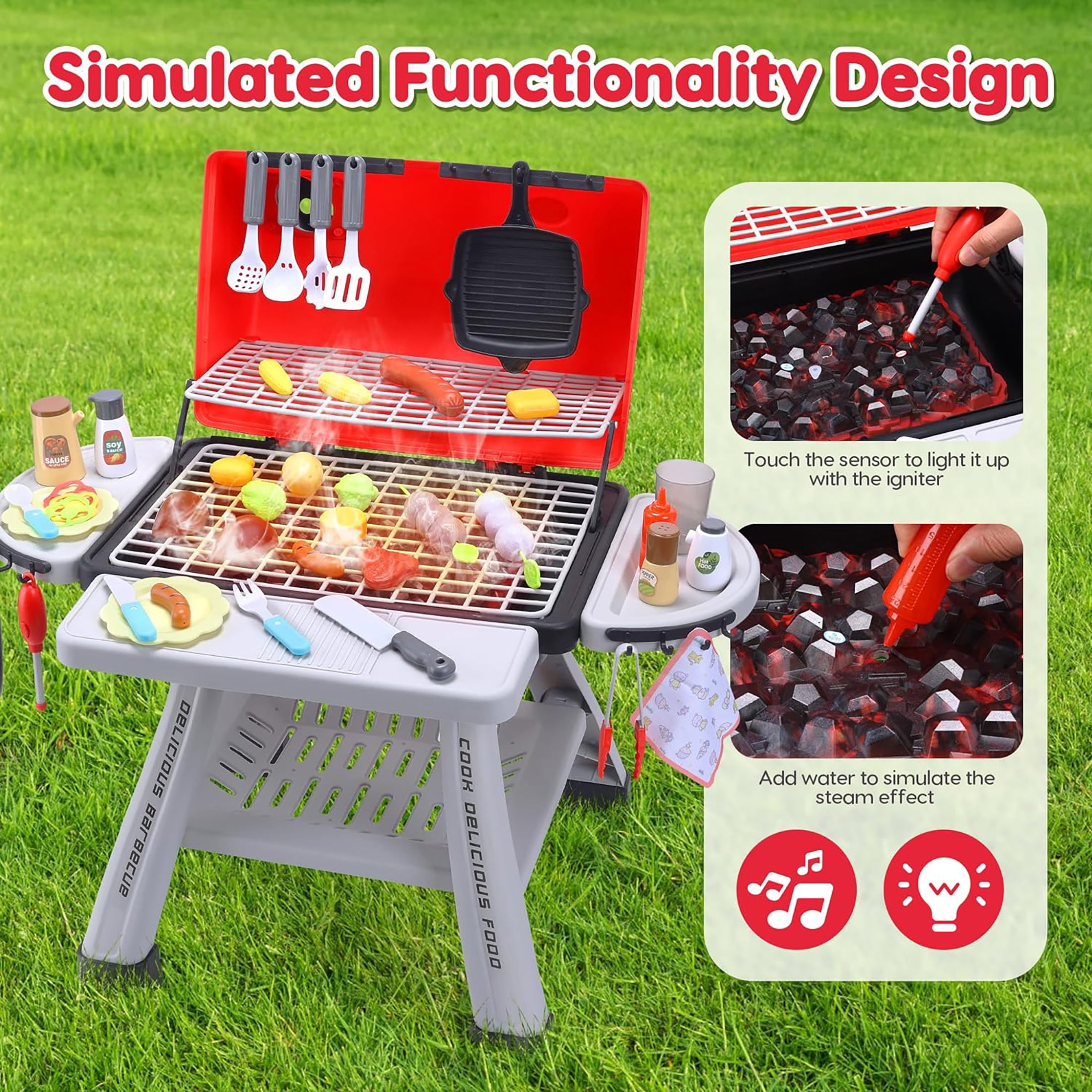 Kids BBQ Grill Playset Play Ki - огляд і ціна Camping Cooking With Kids