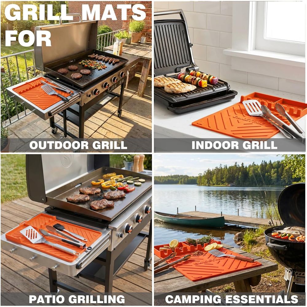 Silicone Grill Mats or Griddle - огляд і ціна Camping Cooking Area