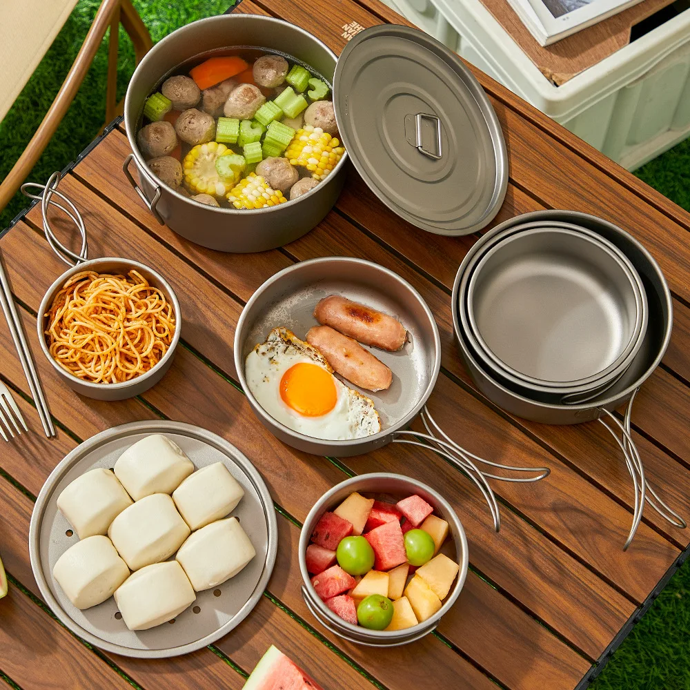 Titanium Outdoor Pot Set Picni - огляд і ціна Camping Cooking Set Compact