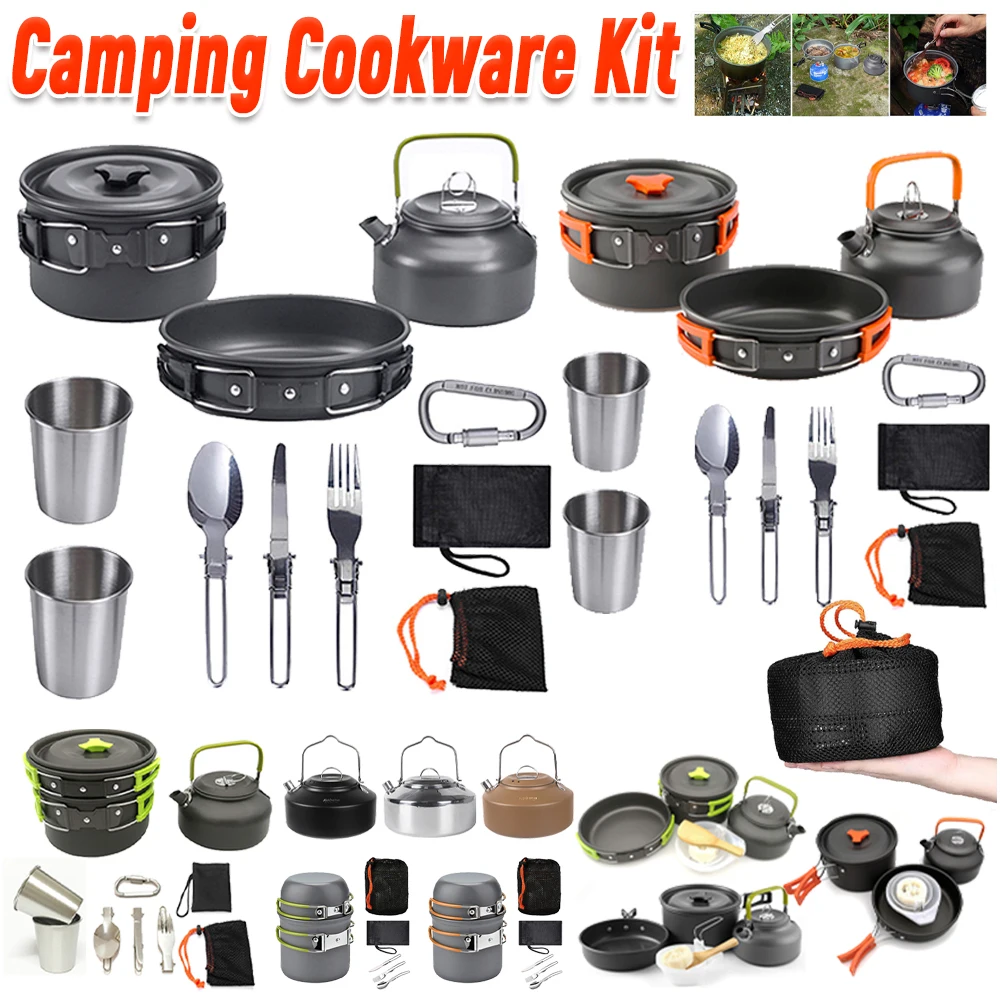 Camping Cookware Kit Kettle Po - огляд і ціна Camping Cooking Set Compact