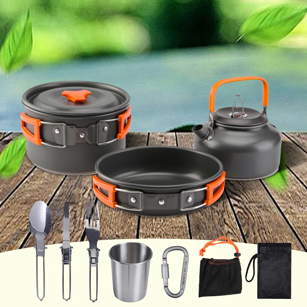 Camping Cookware Kit Kettle Po - огляд і ціна Camping Cooking Set Compact