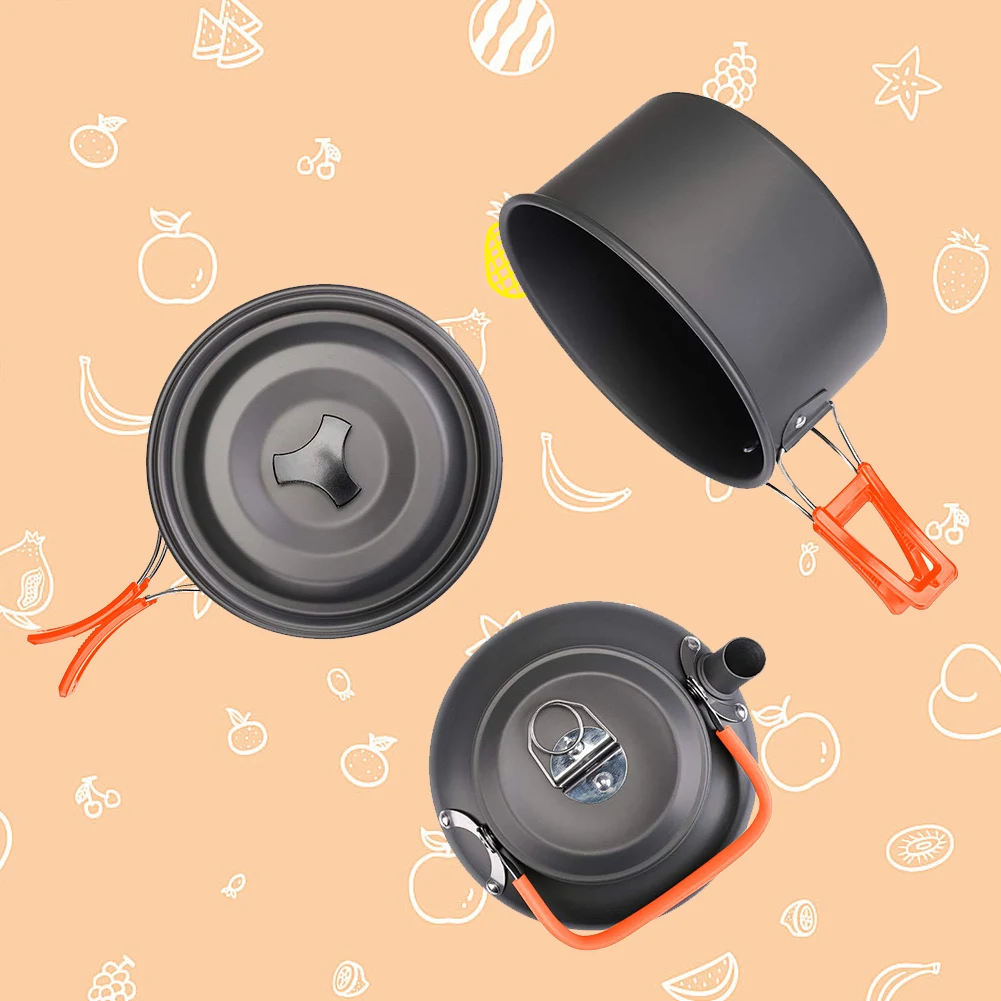 Camping Cookware Kit Kettle Po - огляд і ціна Camping Cooking Set Compact