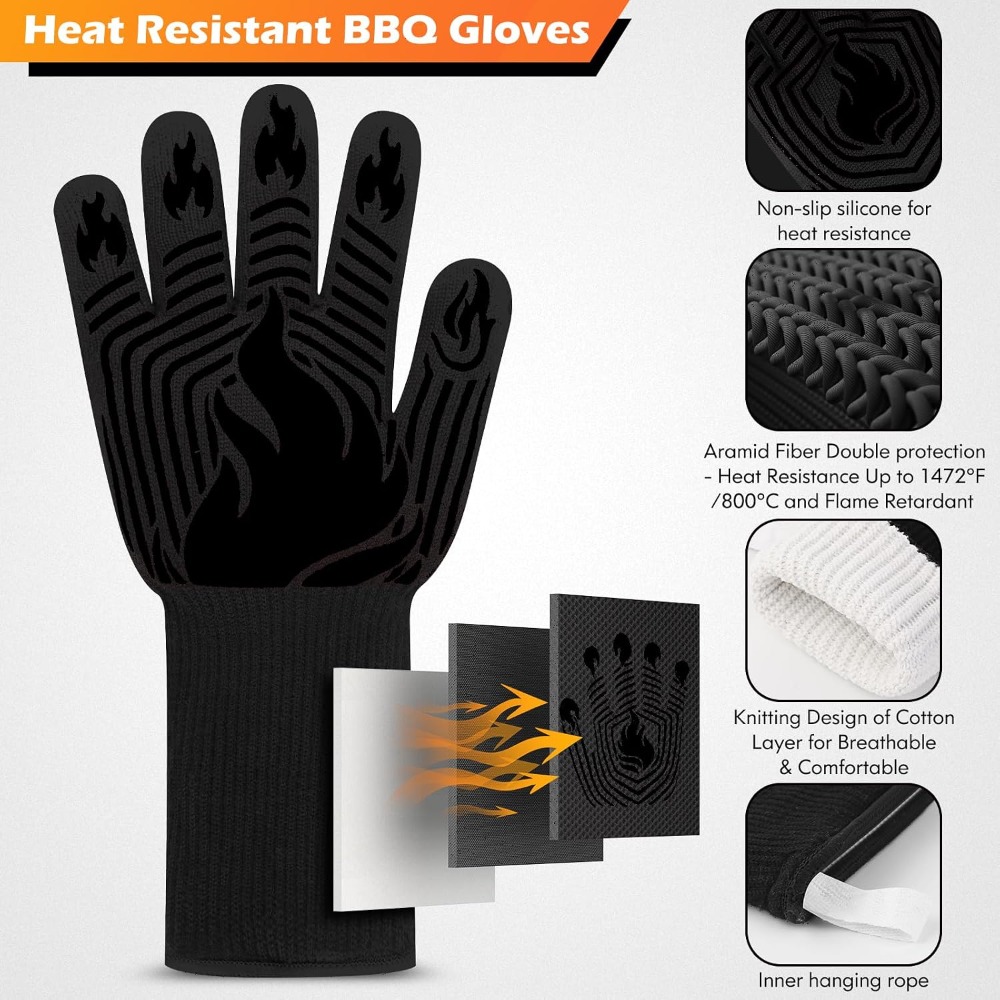 BBQ Gloves, 1472°F Heat Resist - огляд і ціна Camping Cooking Area