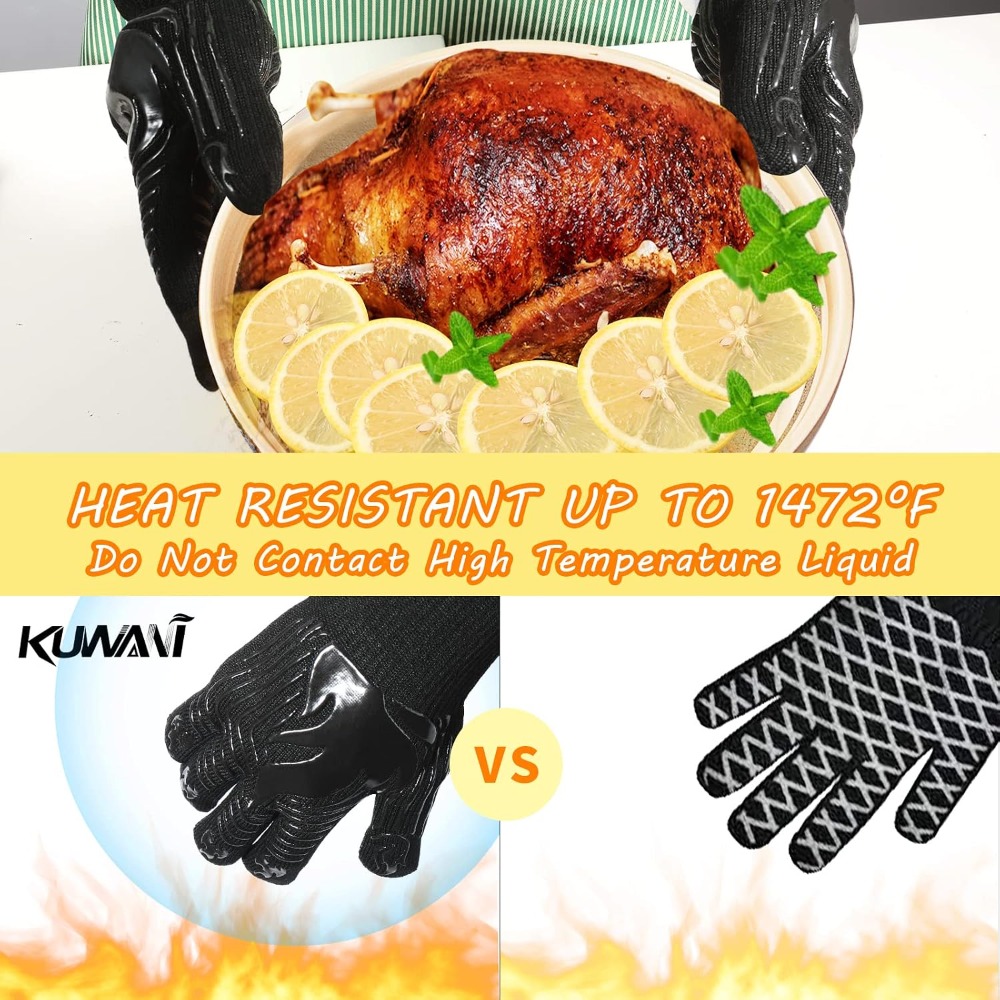 BBQ Gloves, 1472°F Heat Resist - огляд і ціна Camping Cooking Area